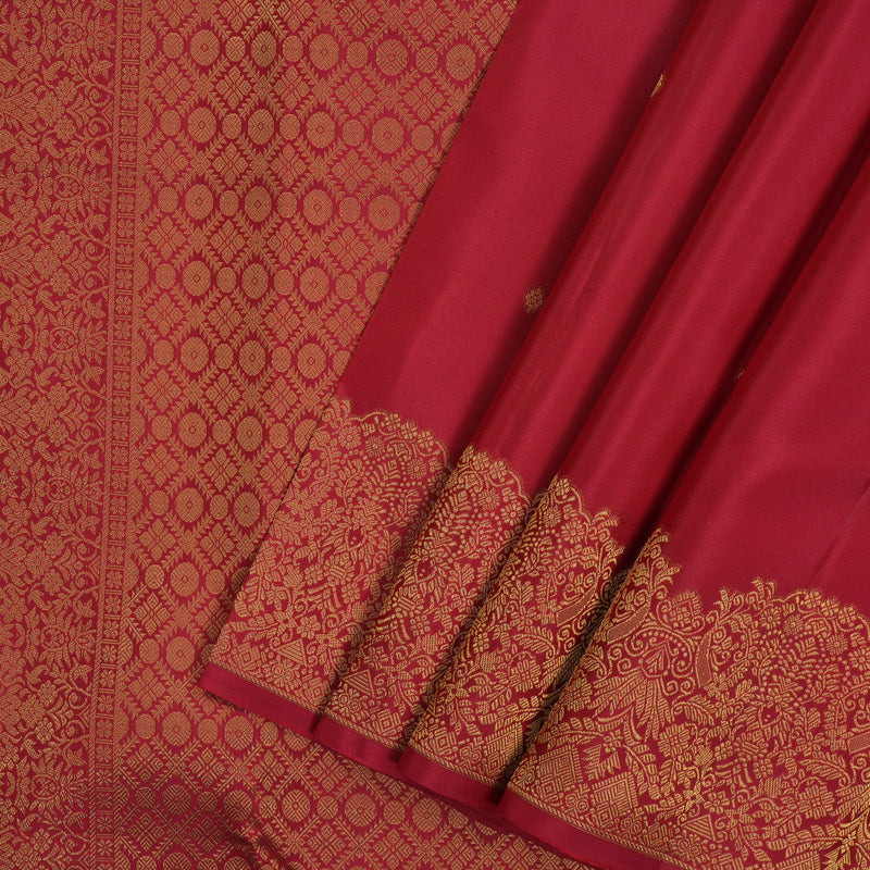 Hayagrivas Handloom Red Kanjivaram Silk Saree KBF103D5-4