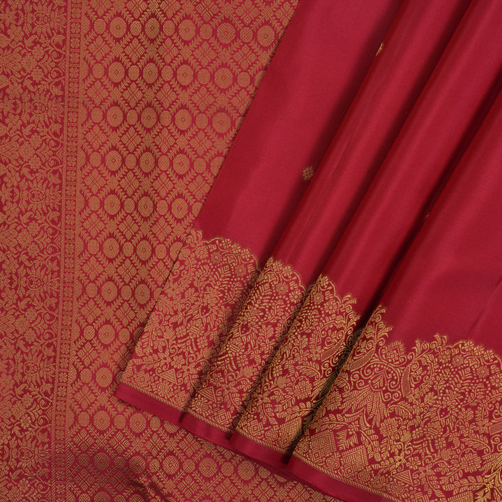 Hayagrivas Handloom Red Kanjivaram Silk Saree KBF103D5-4