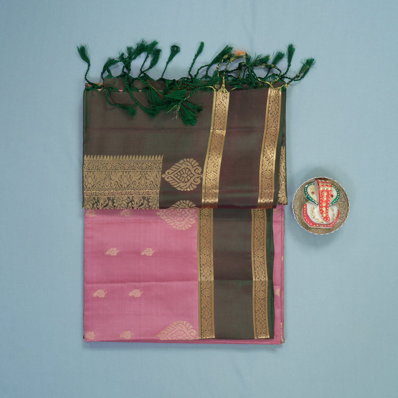 Hayagrivas Onion Pink Handloom Soft Silk Saree KBF1076I1-2