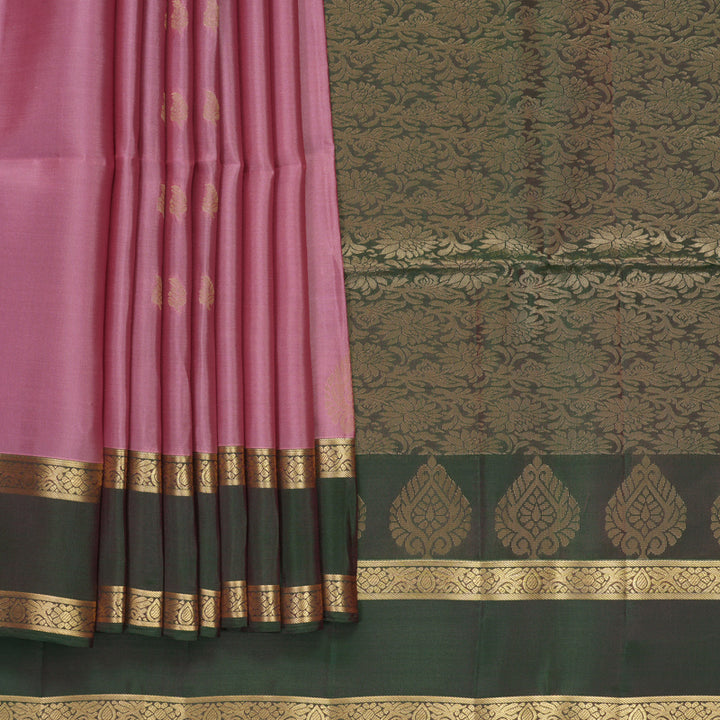 Hayagrivas Onion Pink Handloom Soft Silk Saree KBF1076I1-2