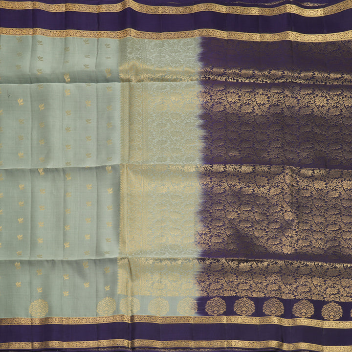 Hayagrivas Cement Grey Handloom Soft Silk Saree KBF1076I1-3