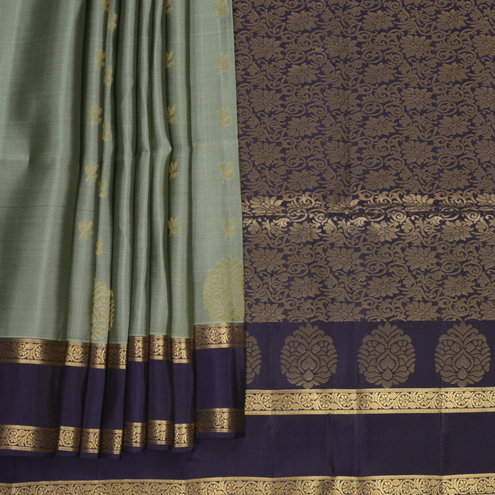 Hayagrivas Cement Grey Handloom Soft Silk Saree KBF1076I1-3
