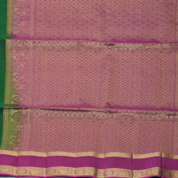 Hayagrivas Bottle Green Handloom Soft Silk Saree KBF1076I1-7