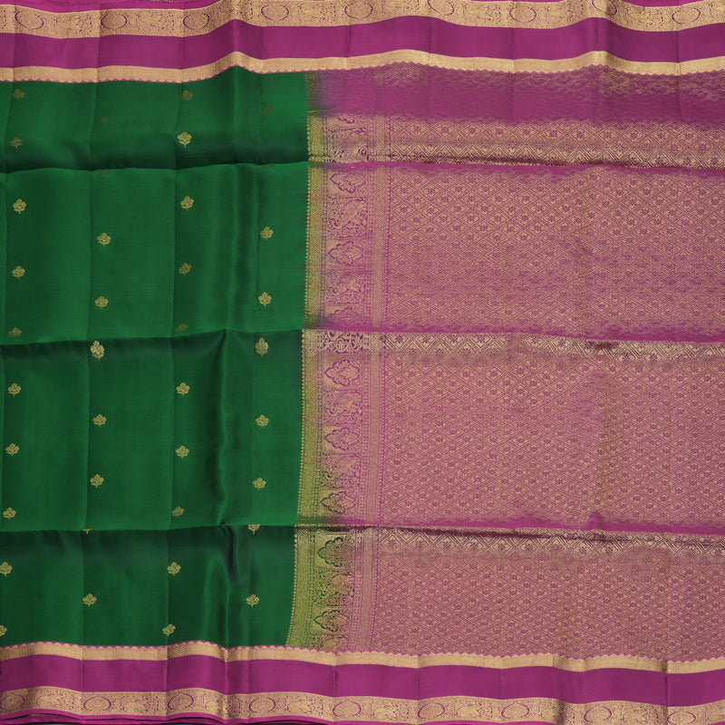 Hayagrivas Bottle Green Handloom Soft Silk Saree KBF1076I1-7