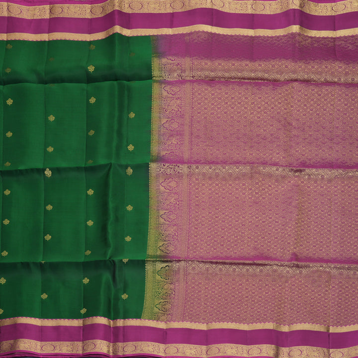 Hayagrivas Bottle Green Handloom Soft Silk Saree KBF1076I1-7