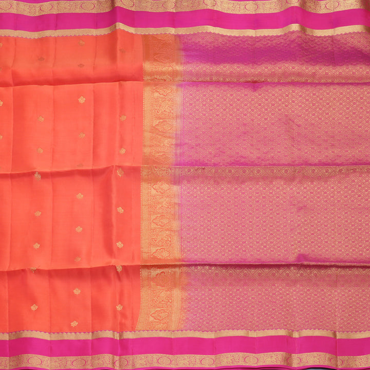 Hayagrivas Carrot Orange Handloom Soft Silk Saree KBF1076I1-8