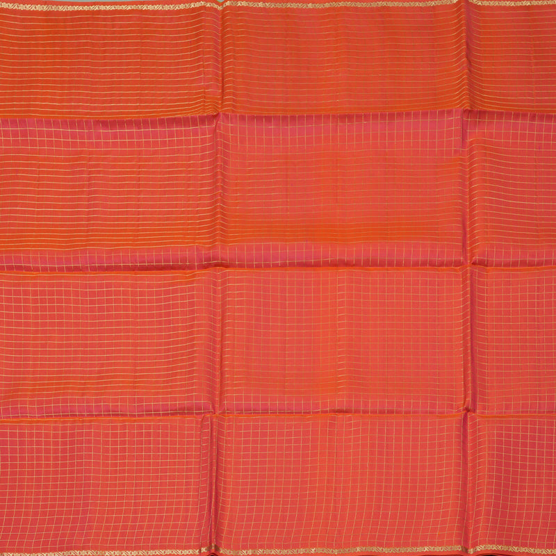 Hayagrivas Orangish-Pink Handloom Soft Silk Saree KBF108D1-1