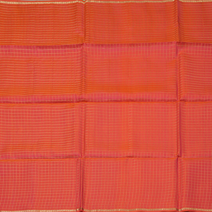 Hayagrivas Orangish-Pink Handloom Soft Silk Saree KBF108D1-1