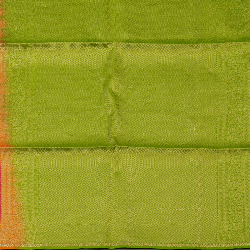 Hayagrivas Orangish-Pink Handloom Soft Silk Saree KBF108D1-1