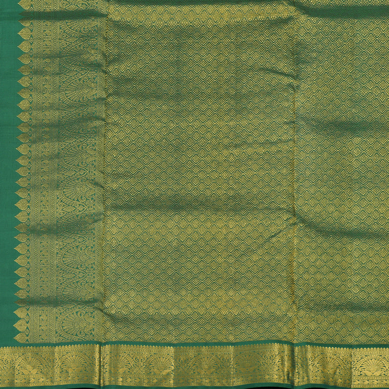 Hayagrivas Handloom Persian Pink Ten Yards Silk Saree with Dark Green Border KBF10D2-1