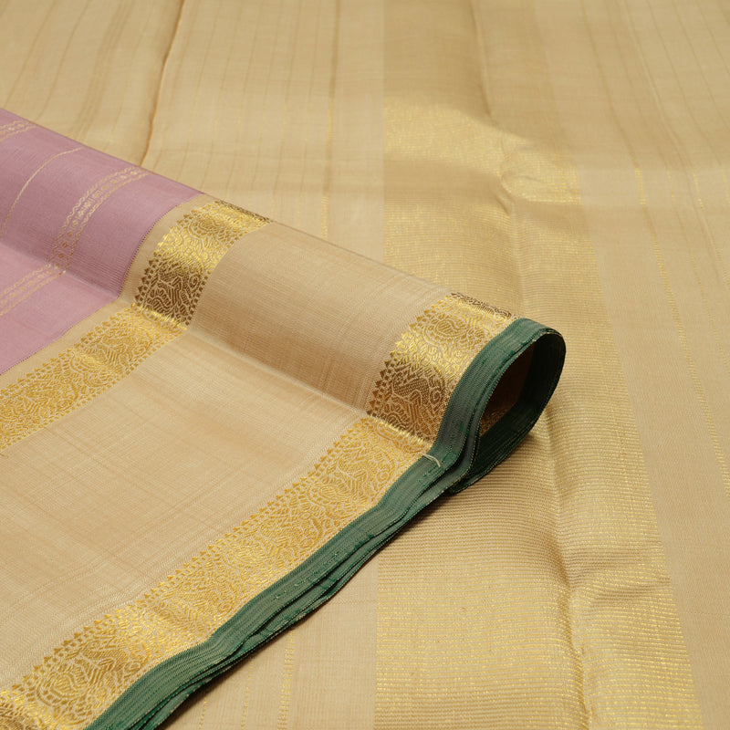 Hayagrivas Handloom Rosewood Pink Kanjivaram Silk Saree with Sandal Border KBF110D2-1
