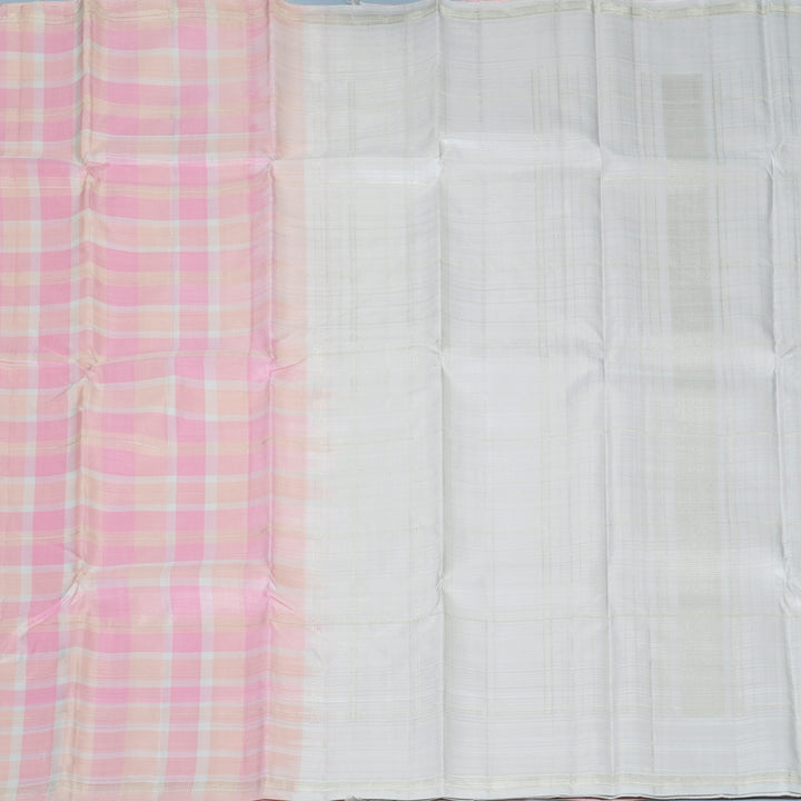 Hayagrivas Handloom Pastel Checks Kanjivaram Silk Saree KBF110D4-1