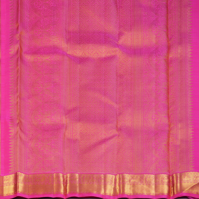 Hayagrivas Handloom Bright Pink Kanjivaram Silk Saree KBF111D1-1