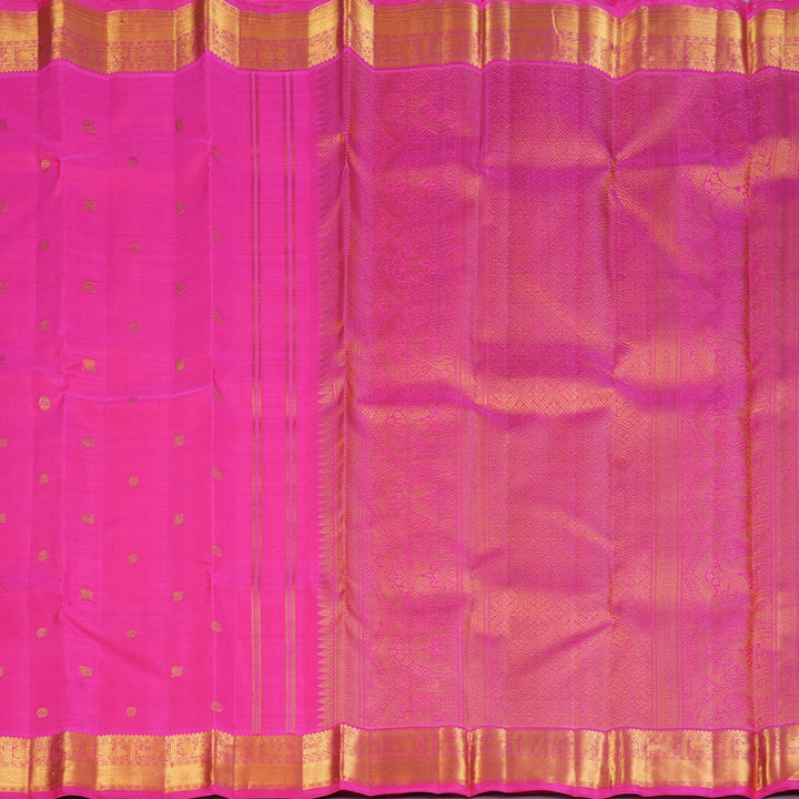 Hayagrivas Handloom Bright Pink Kanjivaram Silk Saree KBF111D1-1