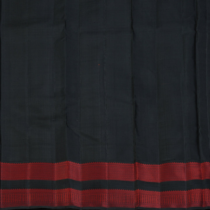 Hayagrivas Handloom Carrot Orange Kanjivaram Silk Saree with Black Border KBF112D1-2