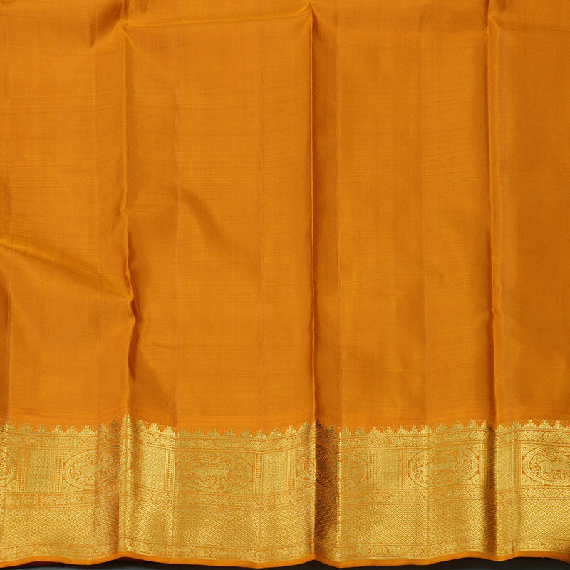 Hayagrivas Handloom Vadamalli Purple Kanjivaram Silk Saree with Orange Border KBF112D1-4