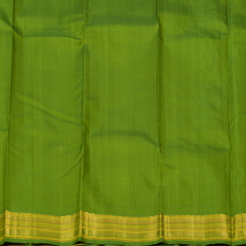 Hayagrivas Handloom Vadamalli Purple Kanjivaram Silk Saree with Parrot Green Border KBF117D1-2