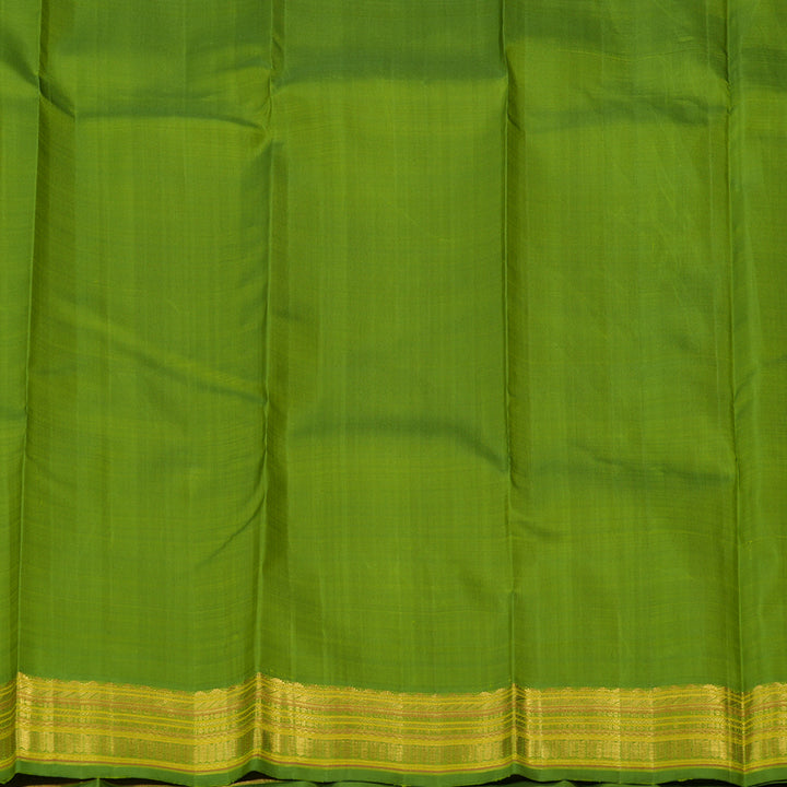 Hayagrivas Handloom Vadamalli Purple Kanjivaram Silk Saree with Parrot Green Border KBF117D1-2