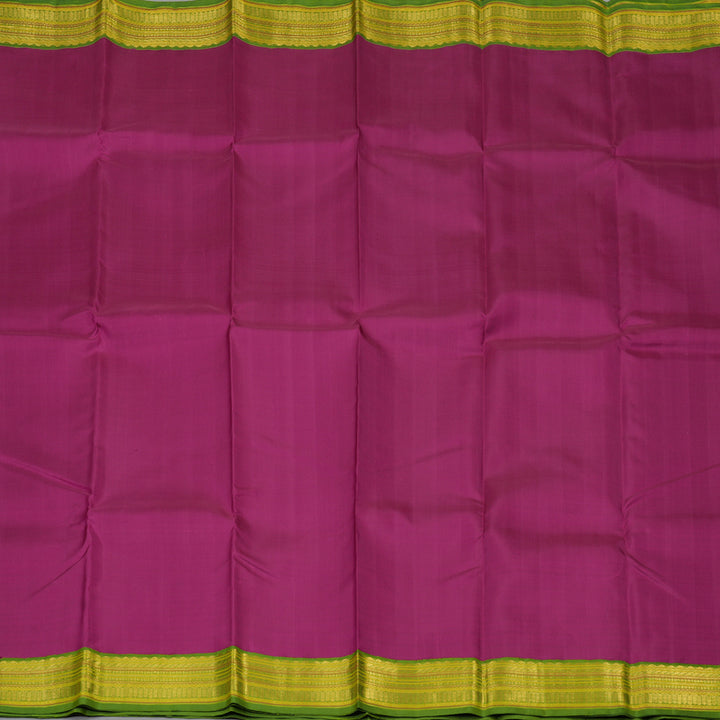 Hayagrivas Handloom Vadamalli Purple Kanjivaram Silk Saree with Parrot Green Border KBF117D1-2