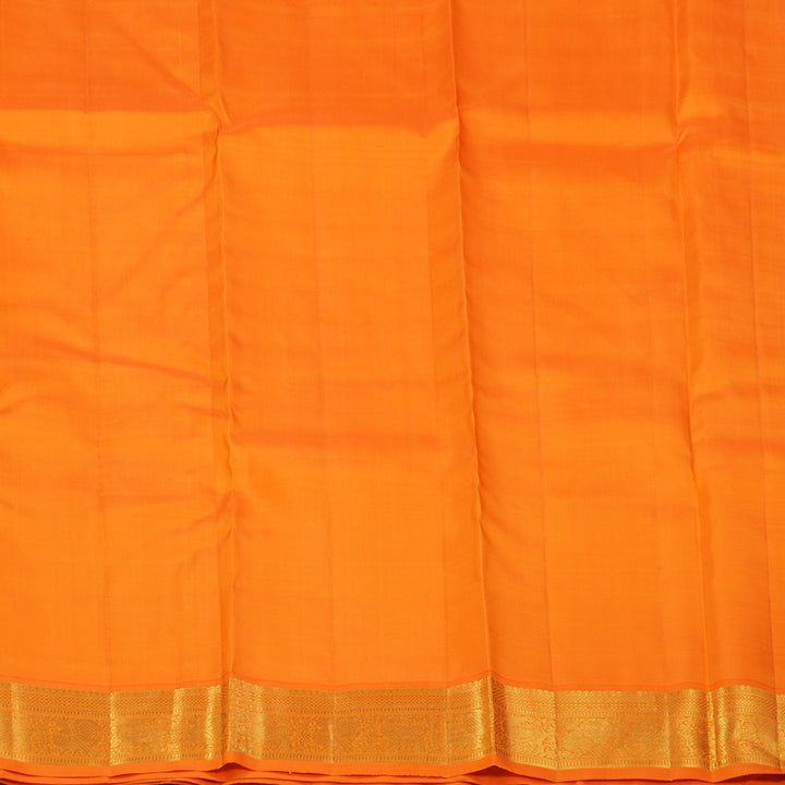 Hayagrivas Handloom Sandal Kanjivaram Silk Saree with Orange Border KBF118D2-1