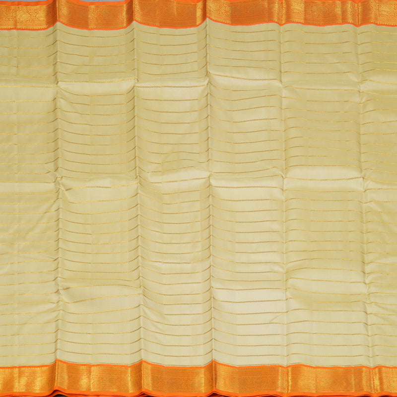 Hayagrivas Handloom Sandal Kanjivaram Silk Saree with Orange Border KBF118D2-1