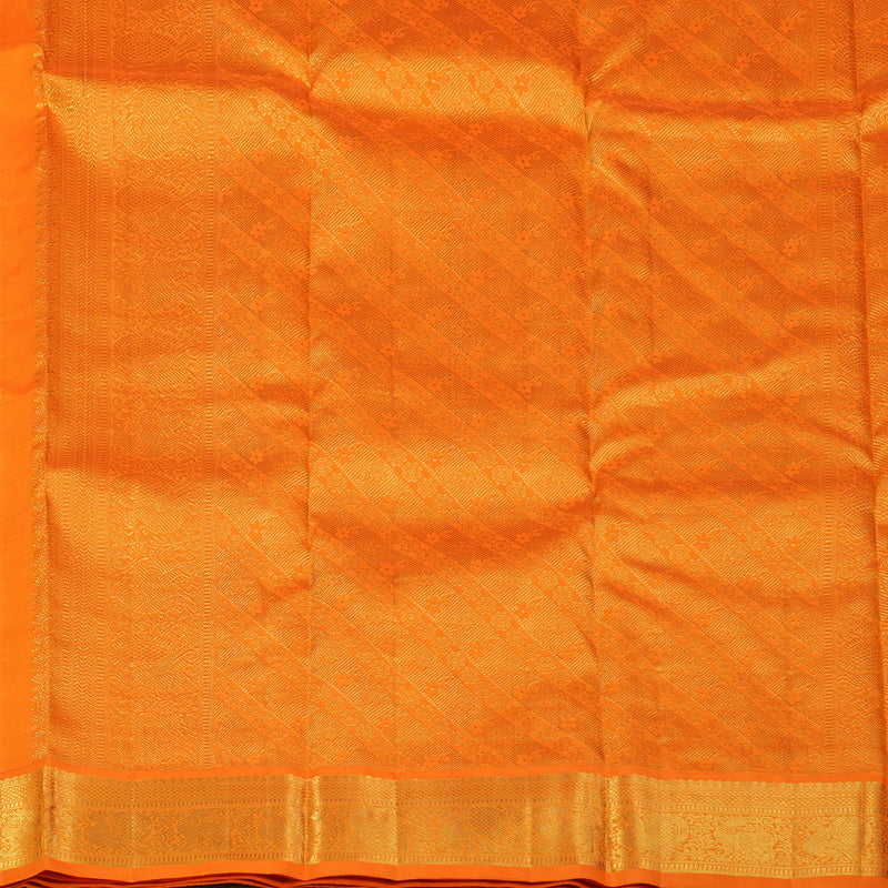 Hayagrivas Handloom Sandal Kanjivaram Silk Saree with Orange Border KBF118D2-1
