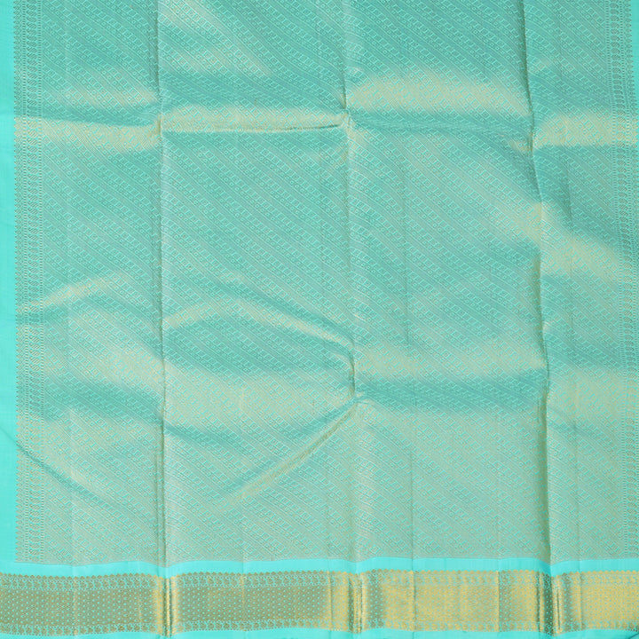 Hayagrivas Handloom Rani Pink Kanjivaram Silk Saree with Teal Border KBF11D13-1