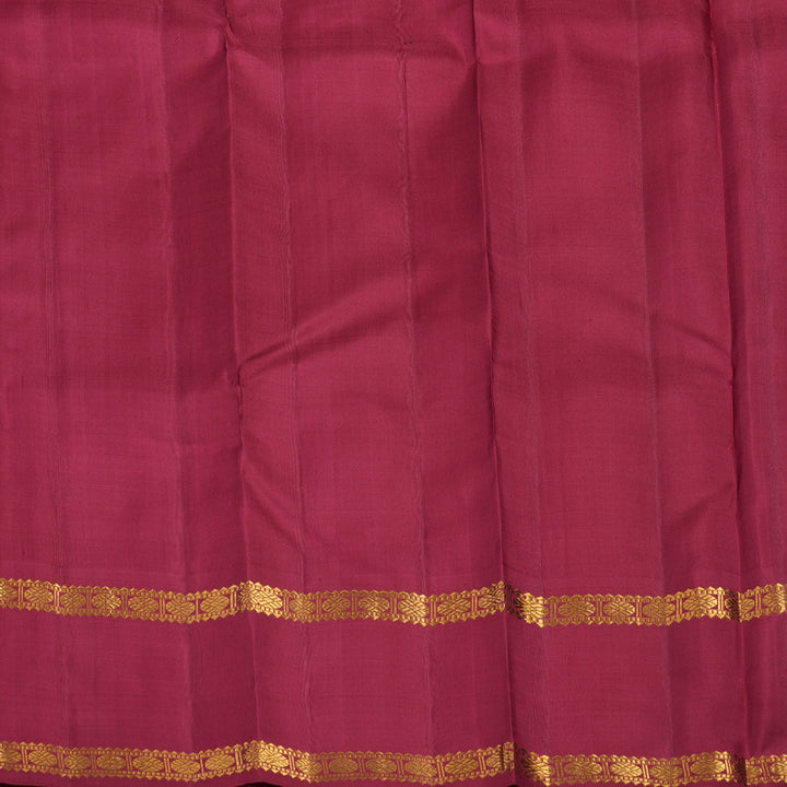 Hayagrivas Handloom Sunset Orange Kanjivaram Silk Saree with Maroon Border KBF11D4-1