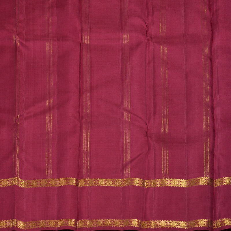 Hayagrivas Handloom Sunset Orange Kanjivaram Silk Saree with Maroon Border KBF11D4-1