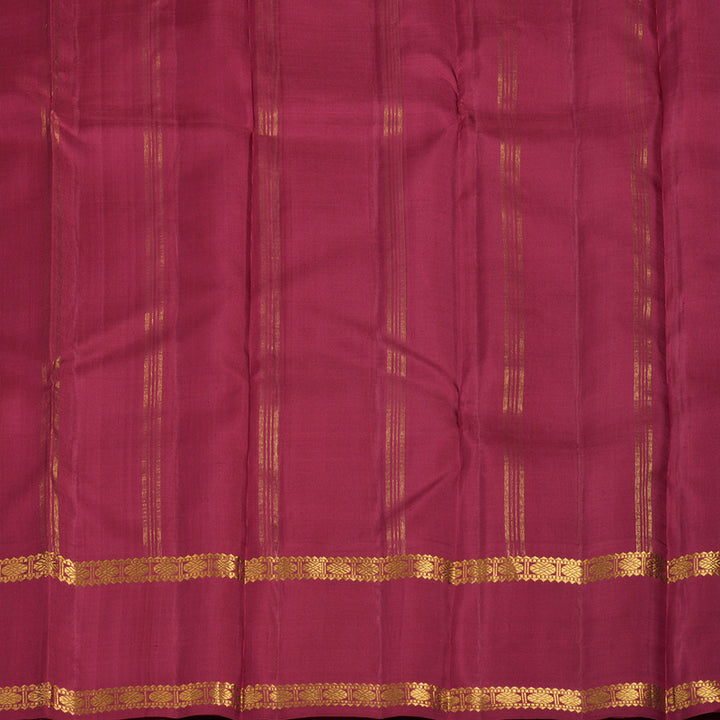 Hayagrivas Handloom Sunset Orange Kanjivaram Silk Saree with Maroon Border KBF11D4-1