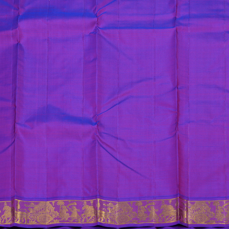 Hayagrivas Handloom Fluorescent Green Kanjivaram Silk Saree with Purple Border KBF11D5-1