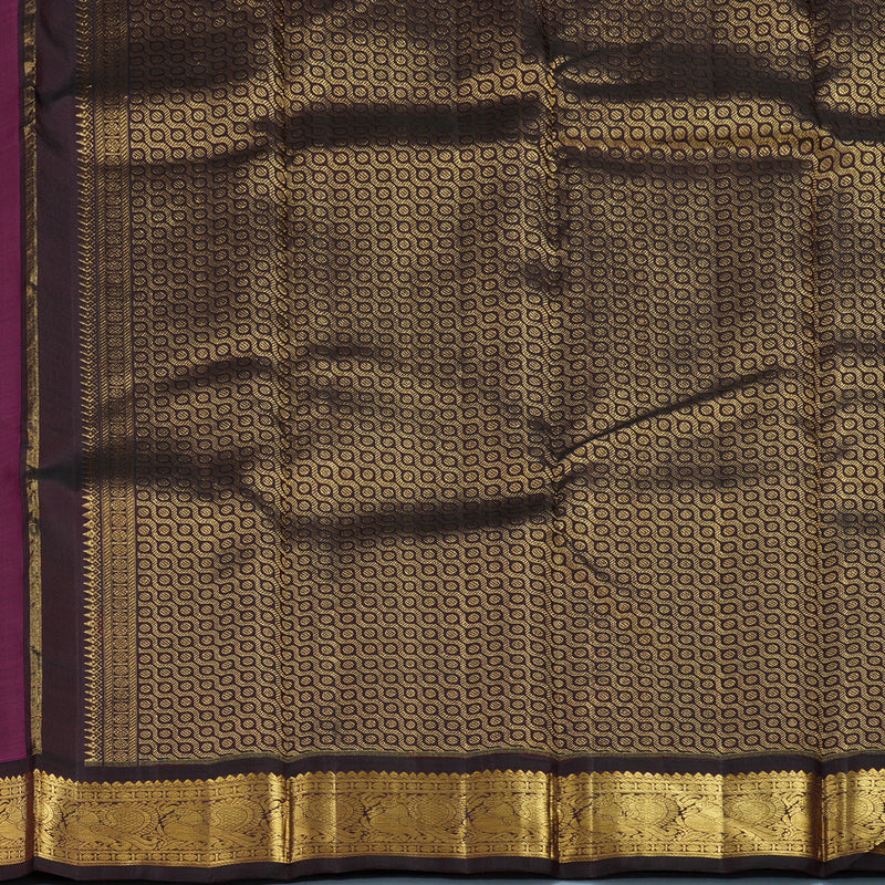 Hayagrivas Handloom Pink Kanjivaram Silk Saree with Kanchana Brown Border KBF11D6-2