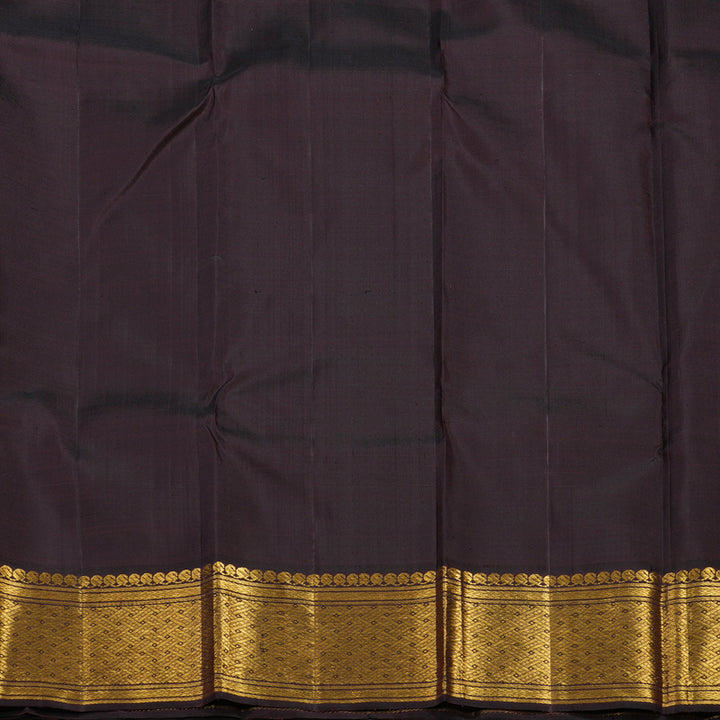 Hayagrivas Handloom Rust-Pink Kanjivaram Silk Saree with Kanchana Brown Border KBF11D9-1