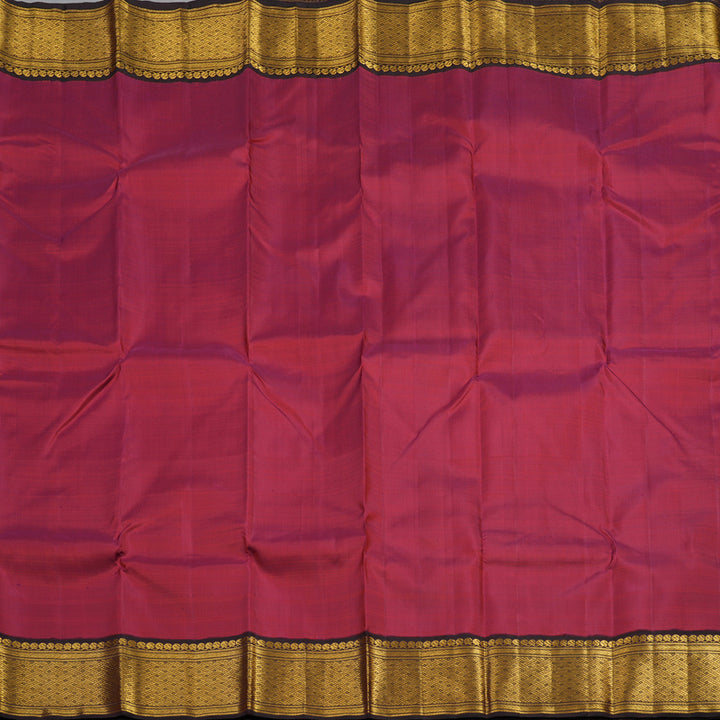 Hayagrivas Handloom Rust-Pink Kanjivaram Silk Saree with Kanchana Brown Border KBF11D9-1