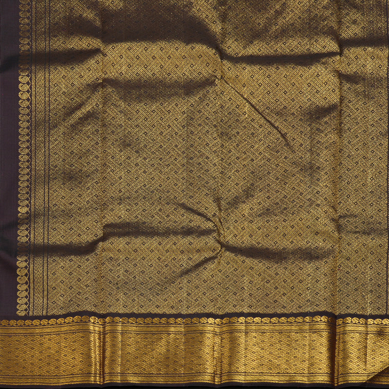 Hayagrivas Handloom Rust-Pink Kanjivaram Silk Saree with Kanchana Brown Border KBF11D9-1