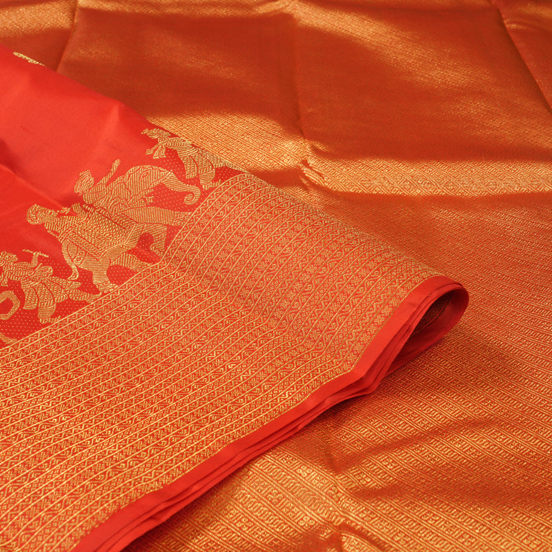 Hayagrivas Handloom Red Kanjivaram Silk Saree KBF120D4-1