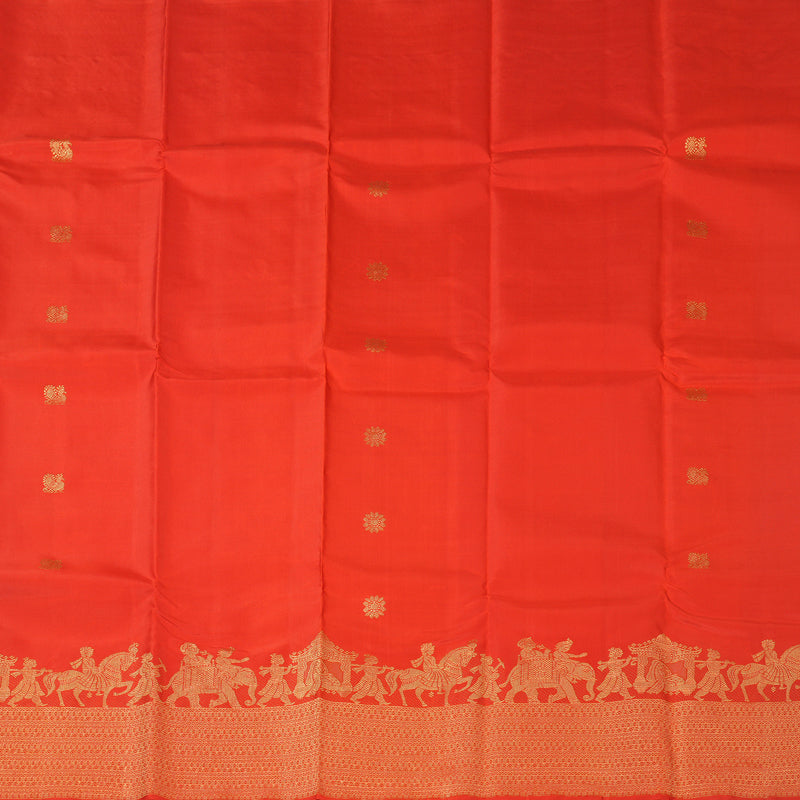 Hayagrivas Handloom Red Kanjivaram Silk Saree KBF120D4-1