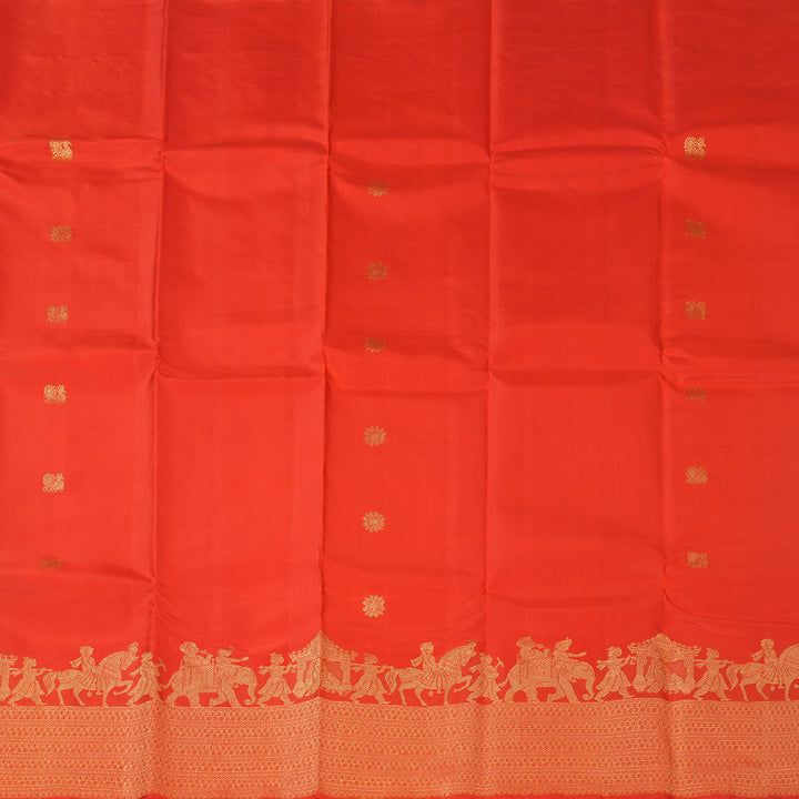 Hayagrivas Handloom Red Kanjivaram Silk Saree KBF120D4-1