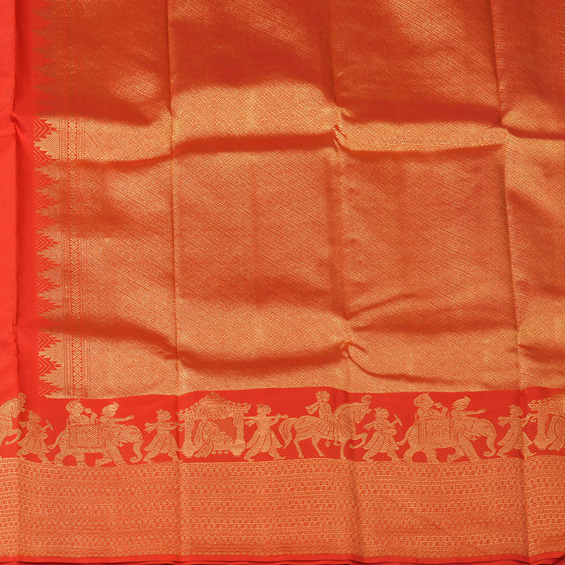Hayagrivas Handloom Red Kanjivaram Silk Saree KBF120D4-1