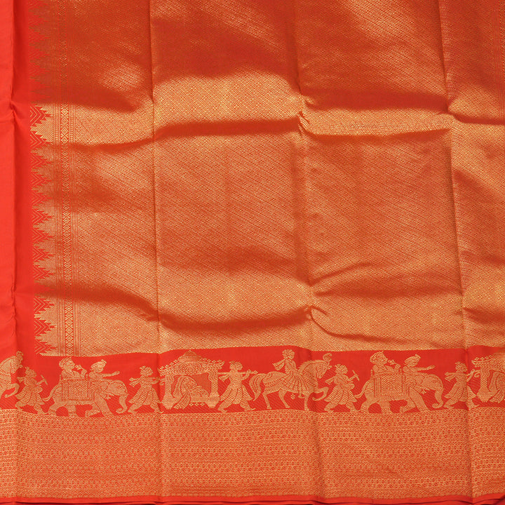 Hayagrivas Handloom Red Kanjivaram Silk Saree KBF120D4-1