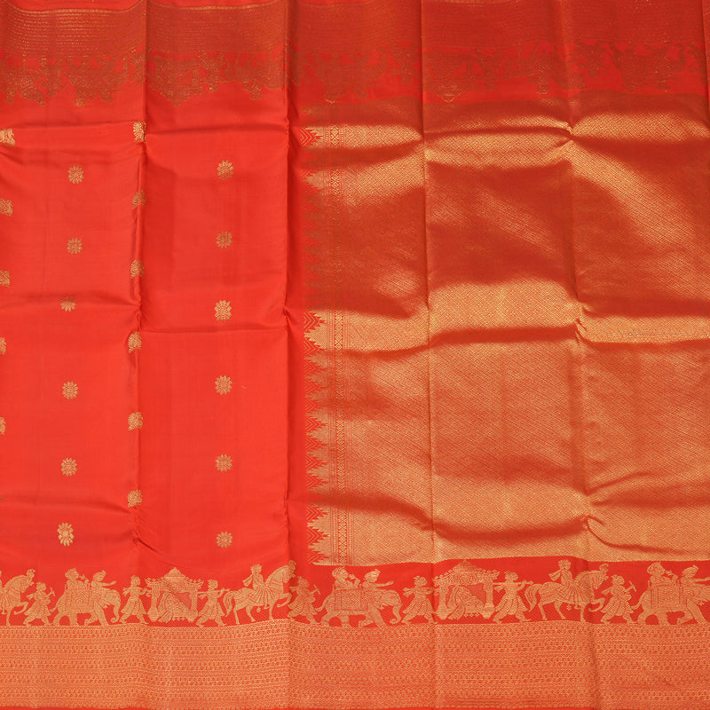 Hayagrivas Handloom Red Kanjivaram Silk Saree KBF120D4-1