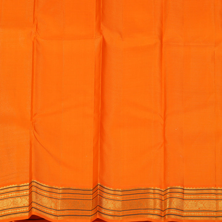 Hayagrivas Handloom Beige Kanjivaram Silk Saree with Orange Border KBF121D2-1
