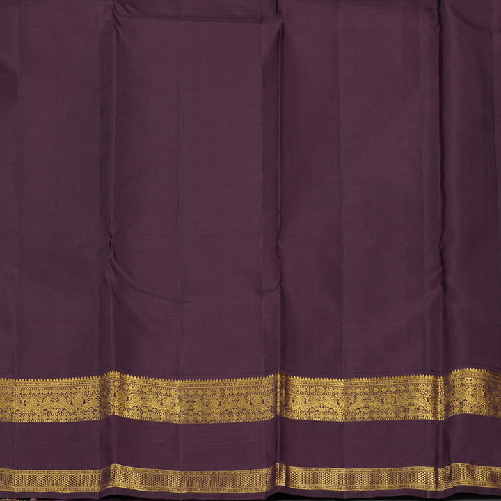 Hayagrivas Handloom Pink Kanjivaram Silk Saree with Plum Purple Border KBF121D2-3