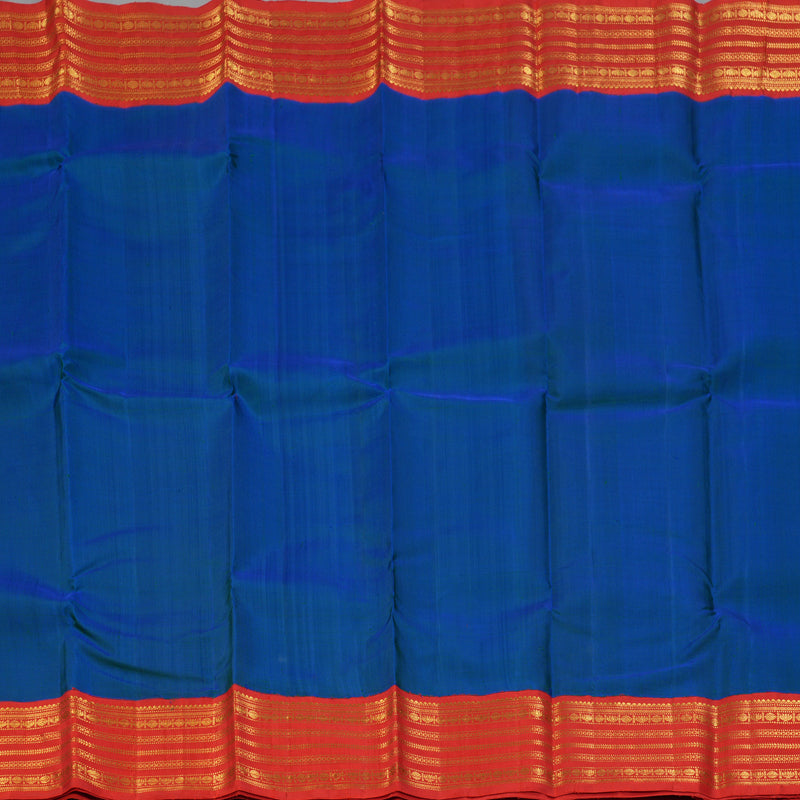 Hayagrivas Handloom Mayilkazhuthu Kanjivaram Silk Saree with Red Border KBF121D3-1