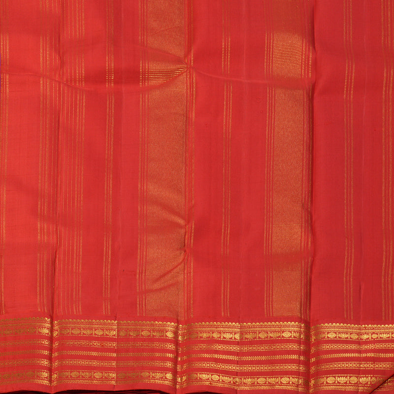 Hayagrivas Handloom Mayilkazhuthu Kanjivaram Silk Saree with Red Border KBF121D3-1