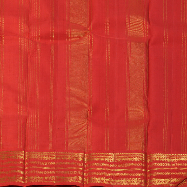Hayagrivas Handloom Mayilkazhuthu Kanjivaram Silk Saree with Red Border KBF121D3-1