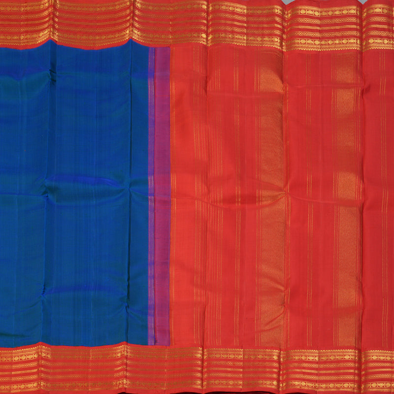 Hayagrivas Handloom Mayilkazhuthu Kanjivaram Silk Saree with Red Border KBF121D3-1