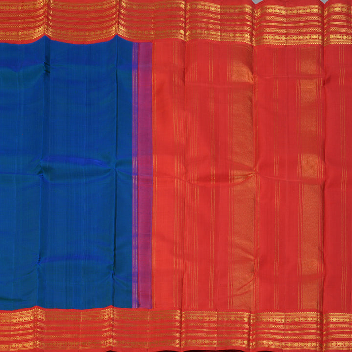 Hayagrivas Handloom Mayilkazhuthu Kanjivaram Silk Saree with Red Border KBF121D3-1
