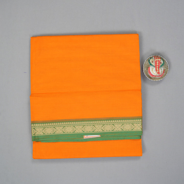 Hayagrivas Mango Yellow Handloom Ten Yards Cotton Saree KBF127D1-1