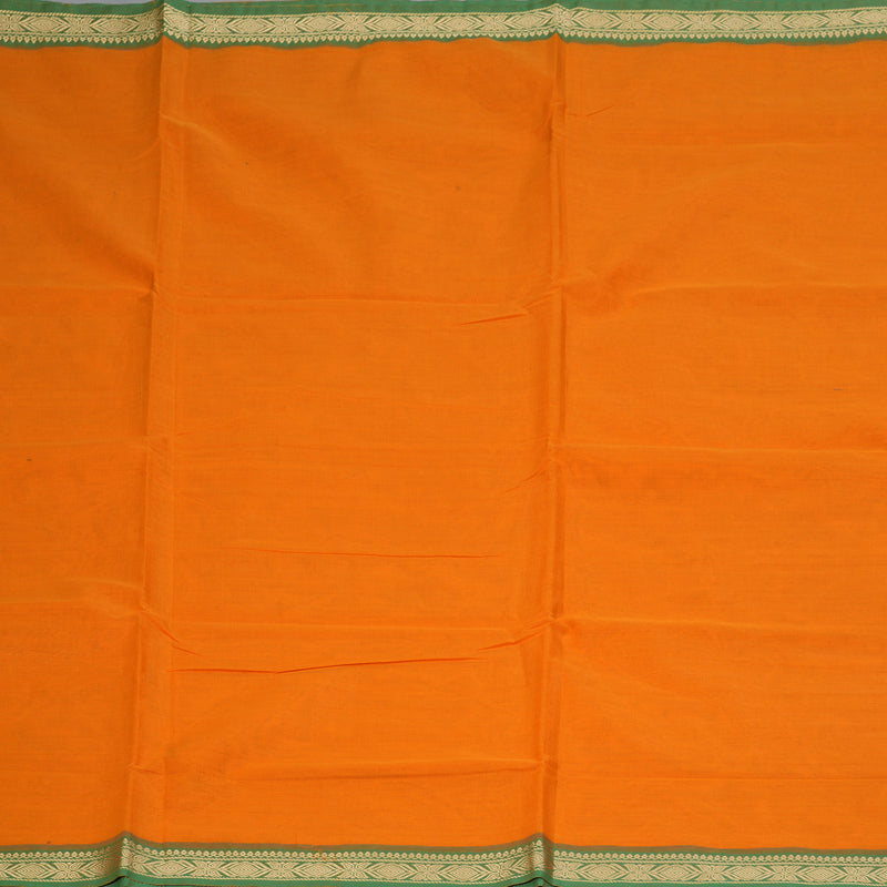 Hayagrivas Mango Yellow Handloom Ten Yards Cotton Saree KBF127D1-1
